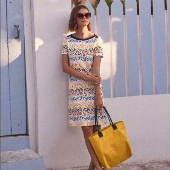 Boden Georgia T-shirt Dress in Rainbow Leopard - Picture 1 of 7